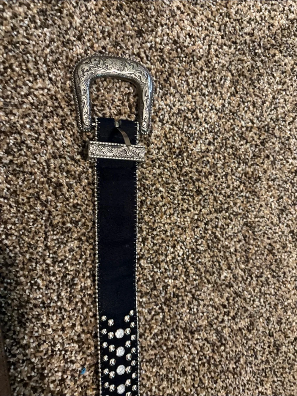 Buckle Belts: all 4 Studded Leather Belts Set - Gold, Black, Brown, Black